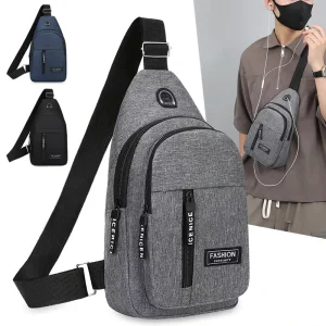 Men’s Large capacity Multi function Sports Outdoor Casual Unstructured Single shoulder Crossbody Chest Bag Commuting Material