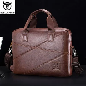 Men’s Leather Briefcase Large Capacity Multifunctional Handbag Business Bag for Computer Men’s Satchel Bag