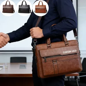 Men’s Leather Briefcase Office Laptop Work Tote Bag for Business Sac De Travail Pour Homme Office Bag Men BZ01