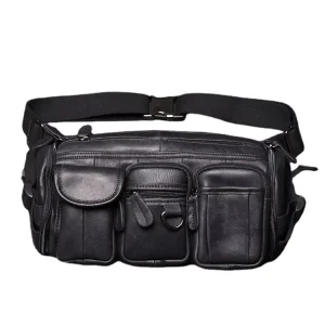 Men’s Leather Chest Bag Women’s Leather Waist Pack Outdoor Sports Shoulder Bag Multi functional Crossbody Bag
