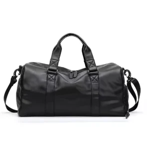 Men’s Leather Gym Bag Fashion One ShoulderHandbag Business Weekend Travel Duffel Bag
