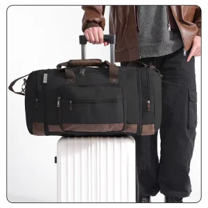 Men’s Leather Handbag Manufacturer Custom Large Waterproof Duffel Bag, Luggage Travel Bag