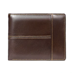 Men’s Leather Short Money Bao Top Layer Cowhide Vintage Leather Handbag Men’s Anti theft Brush RFID Card Bag