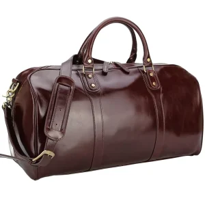 Men’s Leather Travel Bag Large Capacity Cowhide Business Boarding Bag