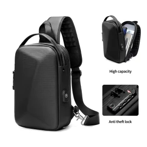 Men’s Leisure Fashion Waterproof Anti-Theft Shoulder Chest Crossbody Sling Bag for Men