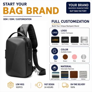 Men’s Leisure Waterproof Anti Theft Shoulder Chest Crossbody Sling Bag