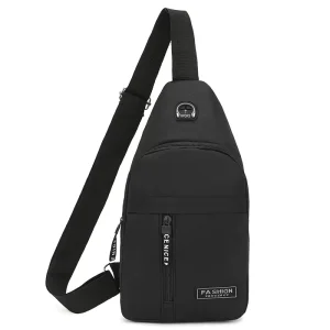 Men’s Lightweight Polyester Small Sling Backpack Fashionable Travel Hiking Daypack Zipper Chest Bag Multipurpose Crossbody