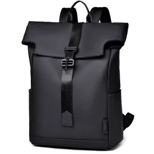 Men’s Lightweight Waterproof Oxford Material Business Travel Backpack Curved Shoulder Straps Large Capacity Laptop Bag