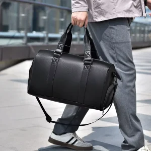 Men’s Long and Short Travel Bag Fitness Bag Black Business Travel Handbag Sports Large Capacity Crossbody Bag