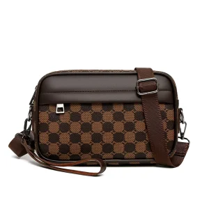 Men’s Luxury Business Casual PU Crossbody Shoulder Bag, Fashion Letter Decoration, Messenger Bag