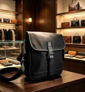 Men’s Luxury Shoulder Crossbody Motorcycle Bag Trendy Business Fashion PU Waterproof Portable