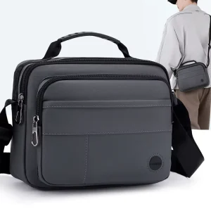 Men’s Luxury Sport Zipper Crossbody Bag Large Capacity Custom Messenger Bag Waterproof Casual Nylon Shoulder Bag with Logo