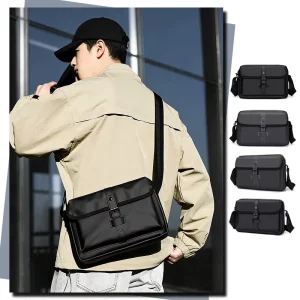 Men’s Messenger Bag Casual Crossbody Bag Square Small Phone Bag with Waterproof Durable Oxford and Zipper