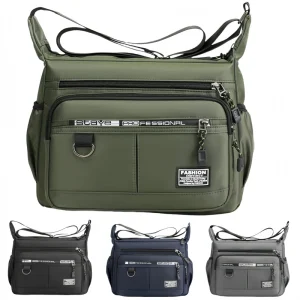 Men’s Messenger Bag Crossbody Shoulder Bag Small Sling Pack for Work Business Waterproof Oxford Satchel Purse