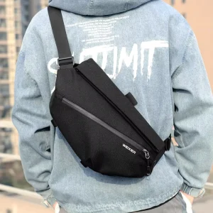 Men’s Messenger Bag Single-Shoulder Motorcycle Crossbody Bag Korean Style Personalized Multi-function Sports Student Fashion