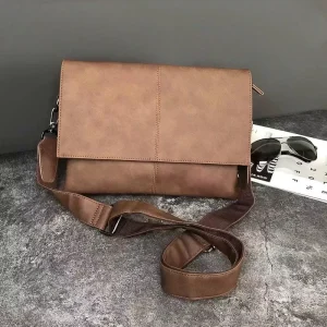 Men’s Messenger Bag Trendy Vegan Bag Waterproof Neat Casual High Capacity Envelope Crossbody Shoulder Bag for Cool Man