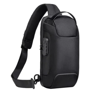 Men’s Messenger Bags Oxford Waterproof Sling Backpack Business Travel Chest Pack with USB Fashion Single Shoulder Crossbody Bags
