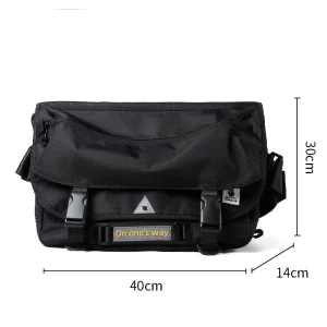 Men’s Messenger Bags Waterproof Nylon Large Crossbody Shoulder Hip Hop Street Cycling Travel Multilayer Antitheft