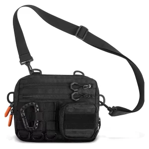 Men’s Mini Single Shoulder Bag Crossbody Messenger Sport Shoulder Bag Black Polyester X Pack Fashion Bag