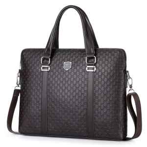 Men’s Modern Business PU Leather Laptop Bag Shoulder Messenger for Office & Hand Use