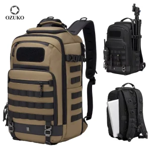 Men’s Molle Rucksack Waterproof Laptop Backpack with Reinforced Straps for Outdoor Adventures
