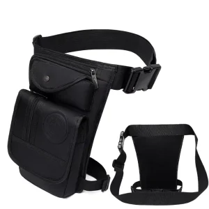 Men’s Motorcycle Drop Leg Side Bag Waterproof Outdoor Casual Waist Bag Bicycle Motorbike Fanny Pack Moto Hip Belt Cafe Racer Bag