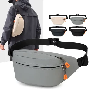Men’s Multi Functional Chest Waist Bag Fashion Pouch with Multiple Carrying Methods for Travel and Sports
