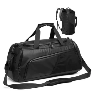 Men’s Multi Functional Waterproof Anti Theft Luggage Bag Fashion Fitness Business Travel Dry Wet Separation with Zipper Closure