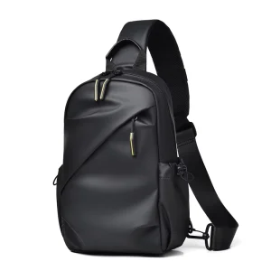 Men’s Multi-Functional Waterproof Oxford Chest Bag with Zipper Closure Casual Fashionable Strap for Outdoor Use Crossbody Bag