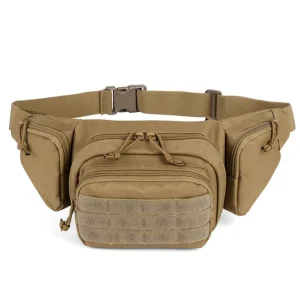 Men’s Multi functional Tactical Chest Bag Portable Small Fishing Tackle Storage Waist Bag for Outdoor Hiking Climbing