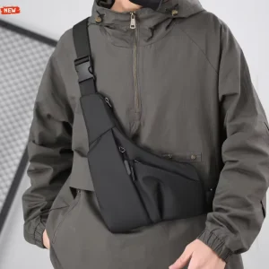 Men’s Multi-functional Waterproof Chest Bag New Trendy Triangle Fashion Shoulder Casual Messenger Versatile Multi-purpose