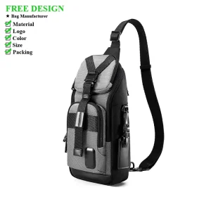 Men’s Multifunctional Waterproof and Wear Resistant Chest Bag Fashionable Casual Single Shoulder Crossbody Bag