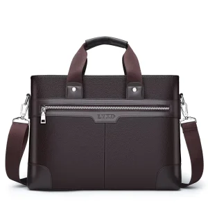 Men’s New Designer PU Leather Briefcase Handbag Waterproof Business Shoulder Messenger Bag