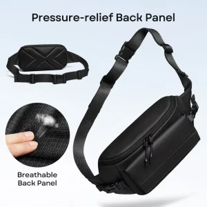 Men’s New Fashion Travel Bags Casual Outdoor Crossbody Waist Bag with Zipper Closure Oxford Material Sling Bag Waterproof