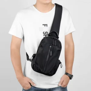 Men’s New Multifunctional Chest Bag USB Business Travel Crossbody Bag Waterproof Ultra-Lightweight Sling Custom Logo Chest Bag