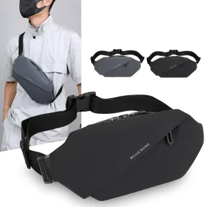 Men’s New Style Fashionable Crossbody Waist Chest Shoulder Bag Large Capacity Zipper Closure Outdoor Activities