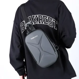Men’s Nylon Anti-Theft Chest Bag Casual Messenger Crossbody Shoulder Waterproof Travel USB Charging Port Fashionable
