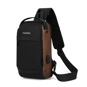 Men’s Nylon Chest Bags Anti Theft High Quality Single Shoulder Multiple Pockets Zipper Closure Portable Outdoor