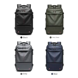 Men’s One-button Vacuum Compression Backpack Oxford Material Business Computer Travel Bag Zipper Fashion Travel Bag