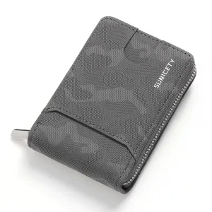 Men’s Organ Card Bag RFID Zipper Large Capacity Coin Purse Document Credit Multi-card Wallet