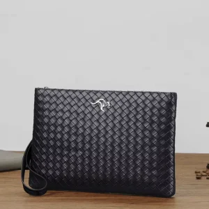 Men’s Other Soft Surface PU Handheld Clutch Bag Waterproof Business Phone Zipper Coin Purse Street Fashion Underarm Long