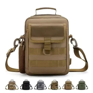 Men’s Outdoor Cycling Waist Bag Camouflage Tactical Shoulder Bag Water Resistant Wear Resistant Sports Crossbody Bag
