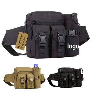 Men’s Outdoor Polyester Fanny Pack Waist Bag Fashionable Multi-Pocket Portable Camo Canvas Functional Cellphone Belt Bag