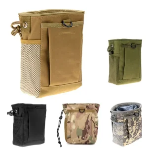 Men’s Outdoor Recycling Barrel-shaped Waist Bag with String Closure Multi-Purpose Portable Storage for Camping Supplies