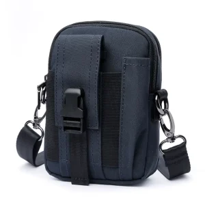 Men’s Outdoor Sports Mini Waist Bag Convenient Solid Color Messenger and Shoulder Bag Fashionable Vintage Style