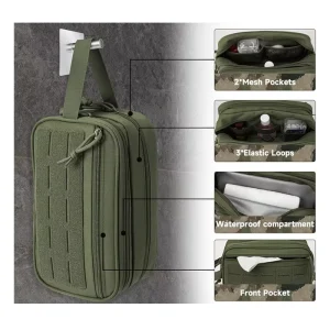 Men’s Outdoor Sports Tactical for Toiletry Bag Eco Friendly Polyester Zipper Hygiene Tool for Travel Small Shower Toiletries