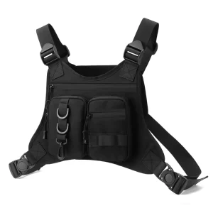 Men’s Outdoor Tactical Chest Bag Waterproof Breathable Nylon Vest for Cycling & Camping Camouflage Design