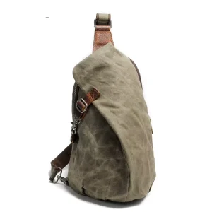 Men’s Outdoor Waist Bag Canvas Large Capacity Chest Bag