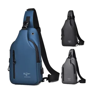 Men’s Outdoor Walking Chest Pack Bag with Zipper Closure Fashionable Crossbody Shoulder Sling