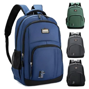 Men’s Oxford Breathable Large Capacity School Travel & Business Computer Backpack with Curved Shoulder Strap